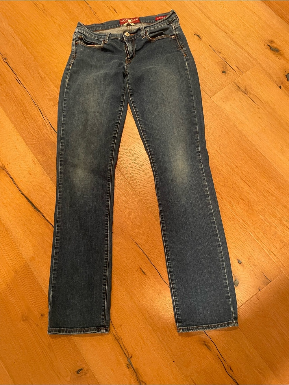 Lucky Brand Women's Sophia Straight Leg Jeans in Dark Blue Wash